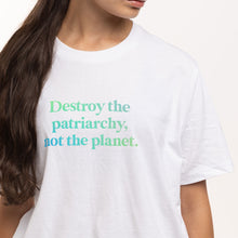 Load image into Gallery viewer, Destroy The Patriarchy Not The Planet T-Shirt-Feminist Apparel, Feminist Clothing, Feminist T Shirt, BC3001-The Spark Company