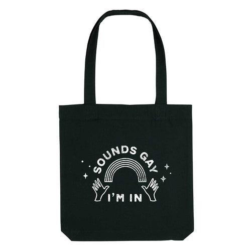 Distressed Sounds Gay Strong As Hell Tote Bag-LGBT Apparel, LGBT Gift, LGBT Tote Bag-The Spark Company
