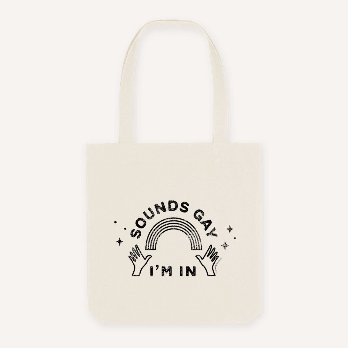 Distressed Sounds Gay Strong As Hell Tote Bag-LGBT Apparel, LGBT Gift, LGBT Tote Bag-The Spark Company