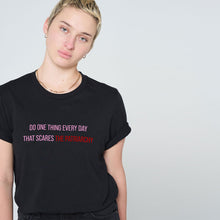 Load image into Gallery viewer, Do One Thing Every Day That Scares The Patriarchy T-Shirt-Feminist Apparel, Feminist Clothing, Feminist T Shirt, BC3001-The Spark Company