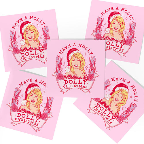 Dolly Christmas Cards (5 Pack)-Feminist Apparel, Feminist Gift, Feminist Christmas Cards-The Spark Company