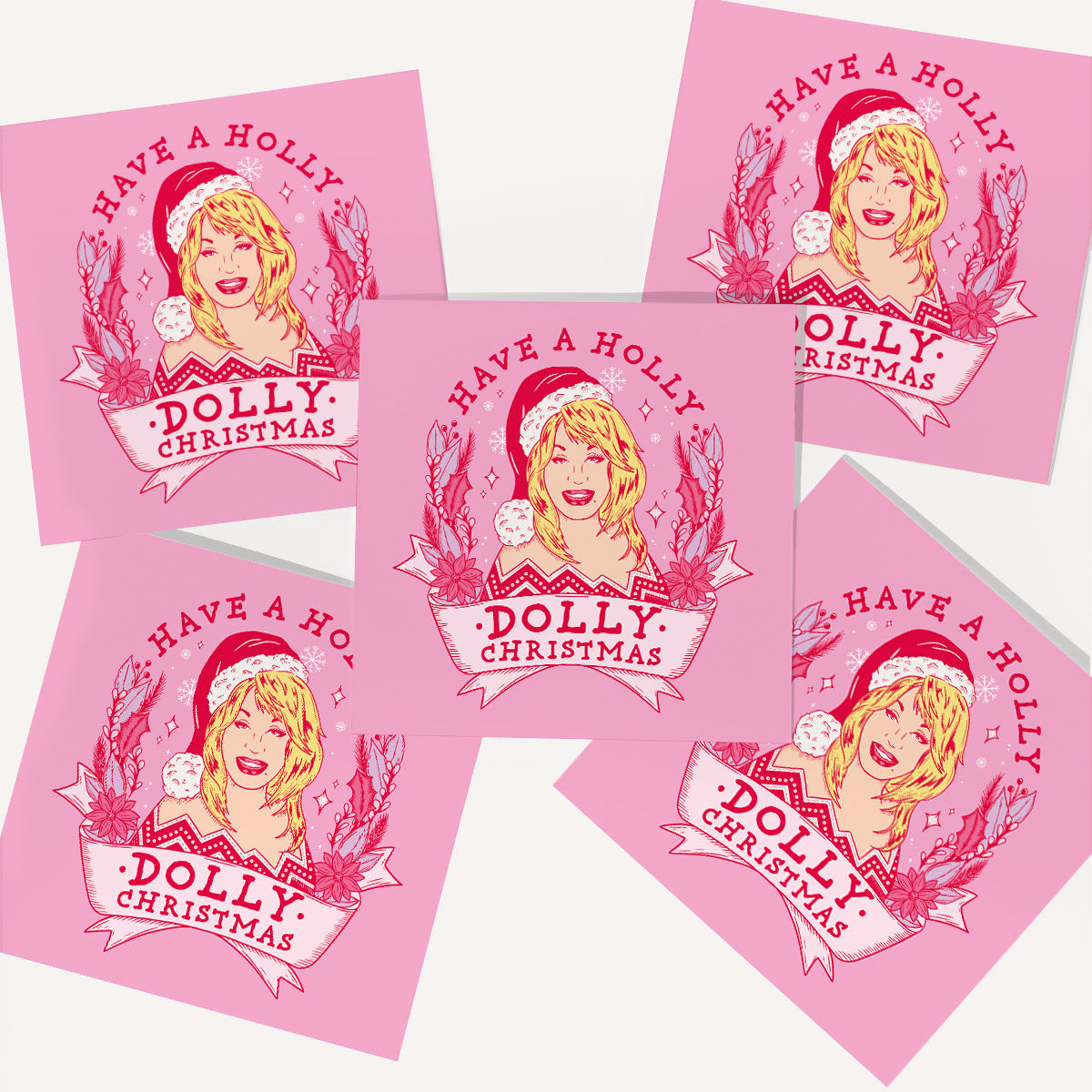Dolly Christmas Cards (5 Pack)-Feminist Apparel, Feminist Gift, Feminist Christmas Cards-The Spark Company