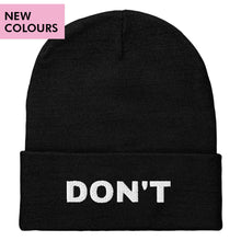 Load image into Gallery viewer, Don&#39;t Embroidered Beanie Hat-Feminist Apparel, Feminist Gift, Feminist Cuffed Beanie Hat, BB45-The Spark Company