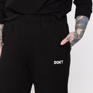 Don't Embroidery Detail Joggers-Feminist Apparel, Feminist Clothing, Feminist joggers, JH072-The Spark Company