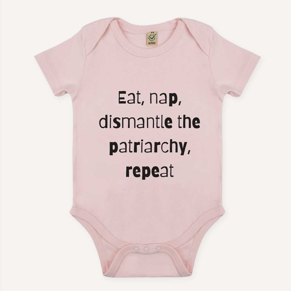 Eat, Nap, Dismantle The Patriarchy, Repeat Babygrow-Feminist Apparel, Feminist Clothing, Feminist Baby Onesie, EPB02-The Spark Company