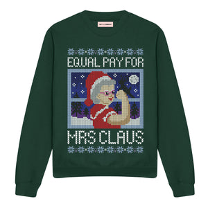 Equal Pay For Mrs Claus Ugly Christmas Jumper-Feminist Apparel, Feminist Clothing, Feminist Sweatshirt, JH030-The Spark Company