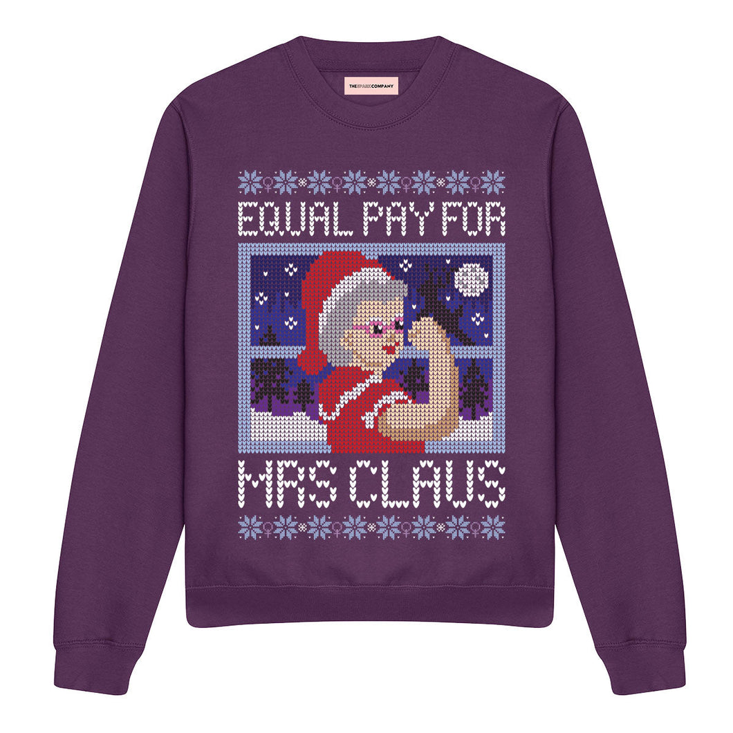 Equal Pay For Mrs Claus Ugly Christmas Jumper-Feminist Apparel, Feminist Clothing, Feminist Sweatshirt, JH030-The Spark Company