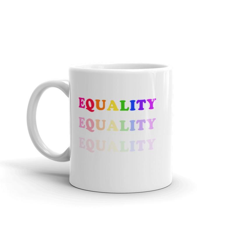 Equality Mug-LGBT Apparel, LGBT Gift, LGBT Coffee Mug, 11oz White Ceramic-The Spark Company