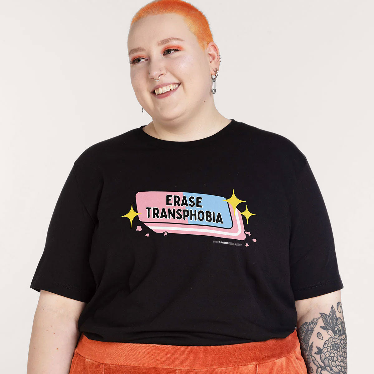 Erase Transphobia T-Shirt-LGBT Apparel, LGBT Clothing, LGBT T Shirt, BC3001-The Spark Company