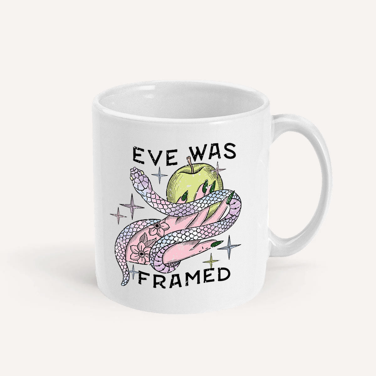 Eve Was Framed Mug-Feminist Apparel, Feminist Gift, Feminist Coffee Mug, 11oz White Ceramic-The Spark Company