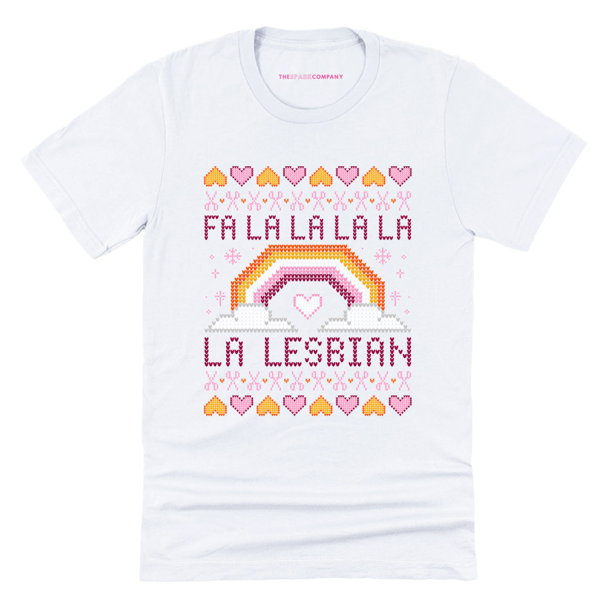 Fa-La-La Lesbian Ugly Christmas T-Shirt-Feminist Apparel, Feminist Clothing, Feminist T Shirt, BC3001-The Spark Company
