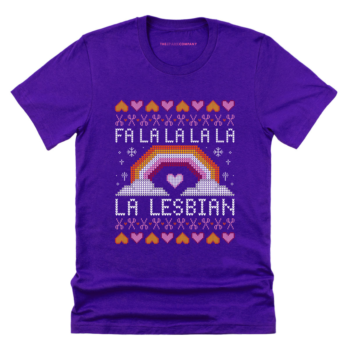 Fa-La-La Lesbian Ugly Christmas T-Shirt-Feminist Apparel, Feminist Clothing, Feminist T Shirt, BC3001-The Spark Company
