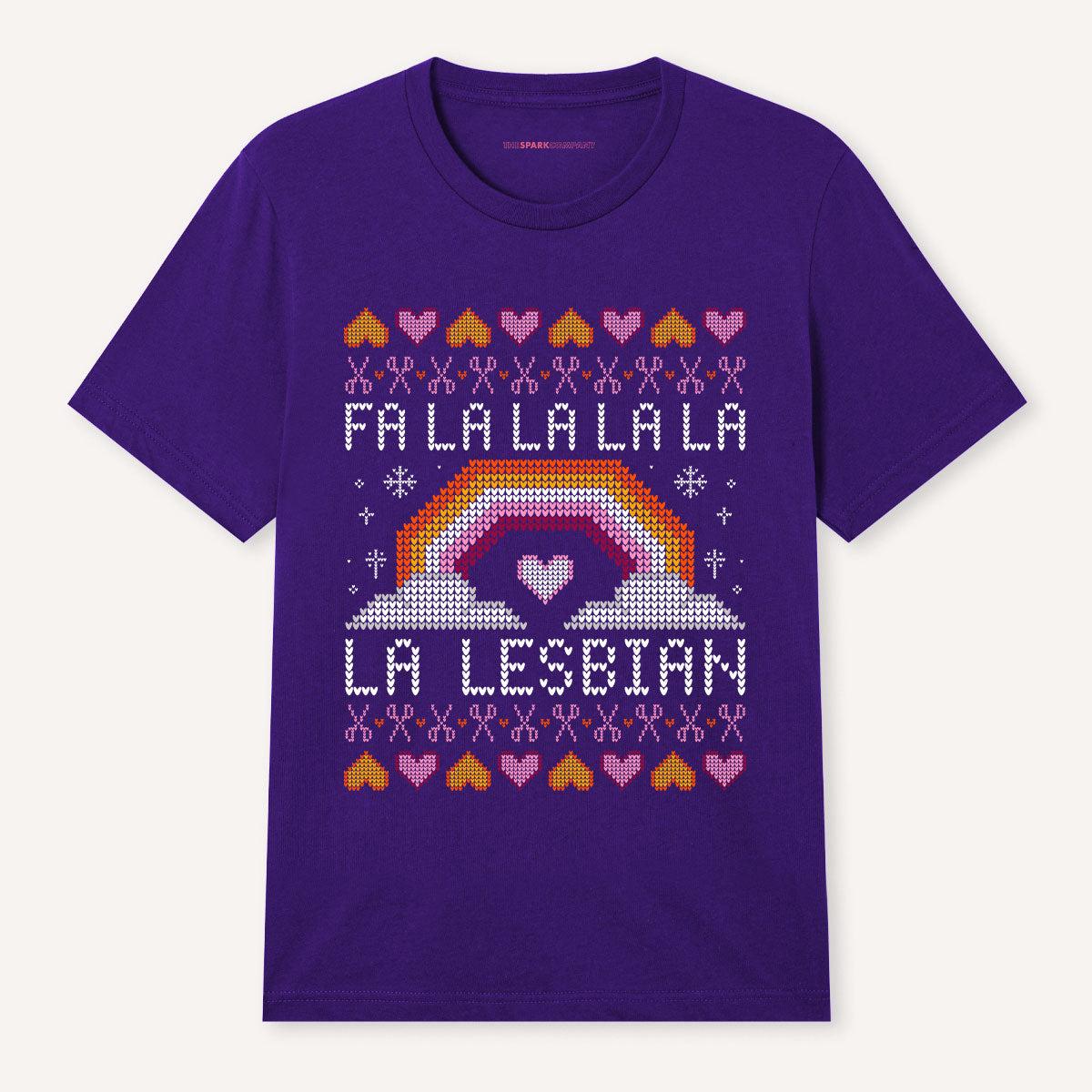 Fa-La-La Lesbian Ugly Christmas T-Shirt-Feminist Apparel, Feminist Clothing, Feminist T Shirt, BC3001-The Spark Company