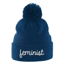 Load image into Gallery viewer, Feminist Embroidered Pom Pom Beanie Hat-Feminist Apparel, Feminist Gift, Feminist Beanie Hat BB426-The Spark Company