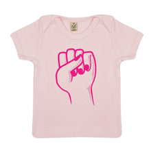 Load image into Gallery viewer, Feminist Fist Baby T-Shirt-Feminist Apparel, Feminist Clothing, Feminist Baby T Shirt, EPB01-The Spark Company