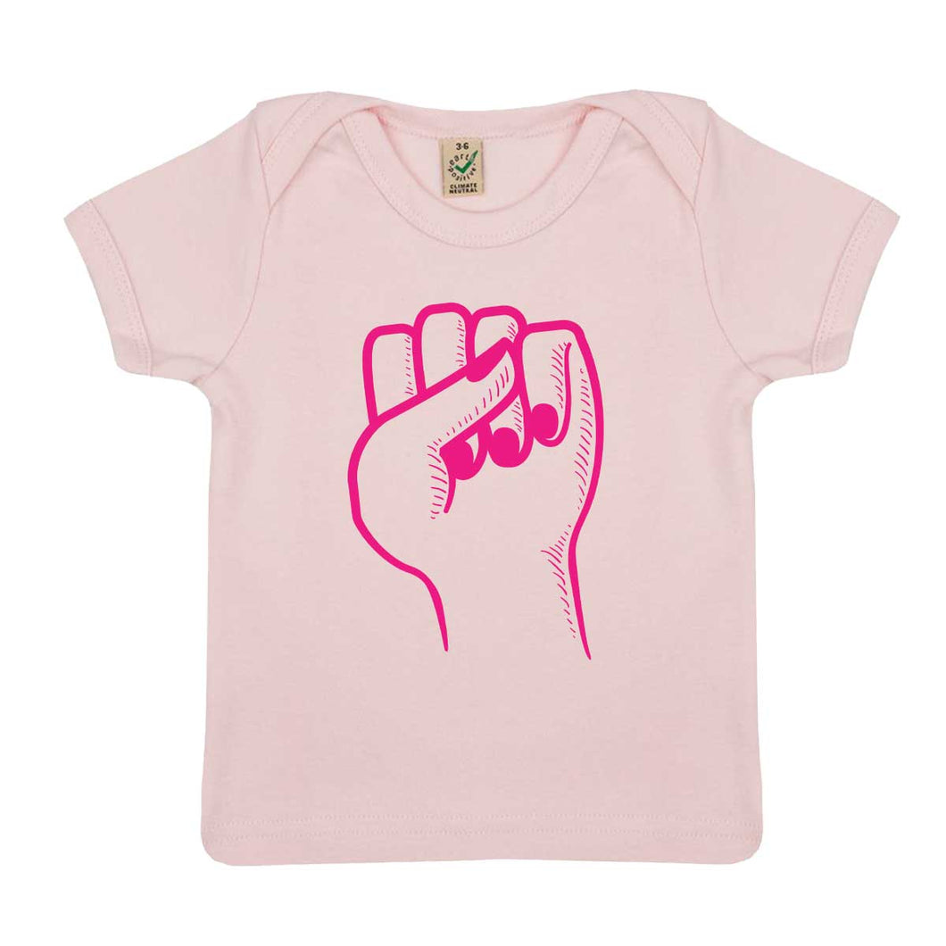 Feminist Fist Baby T-Shirt-Feminist Apparel, Feminist Clothing, Feminist Baby T Shirt, EPB01-The Spark Company