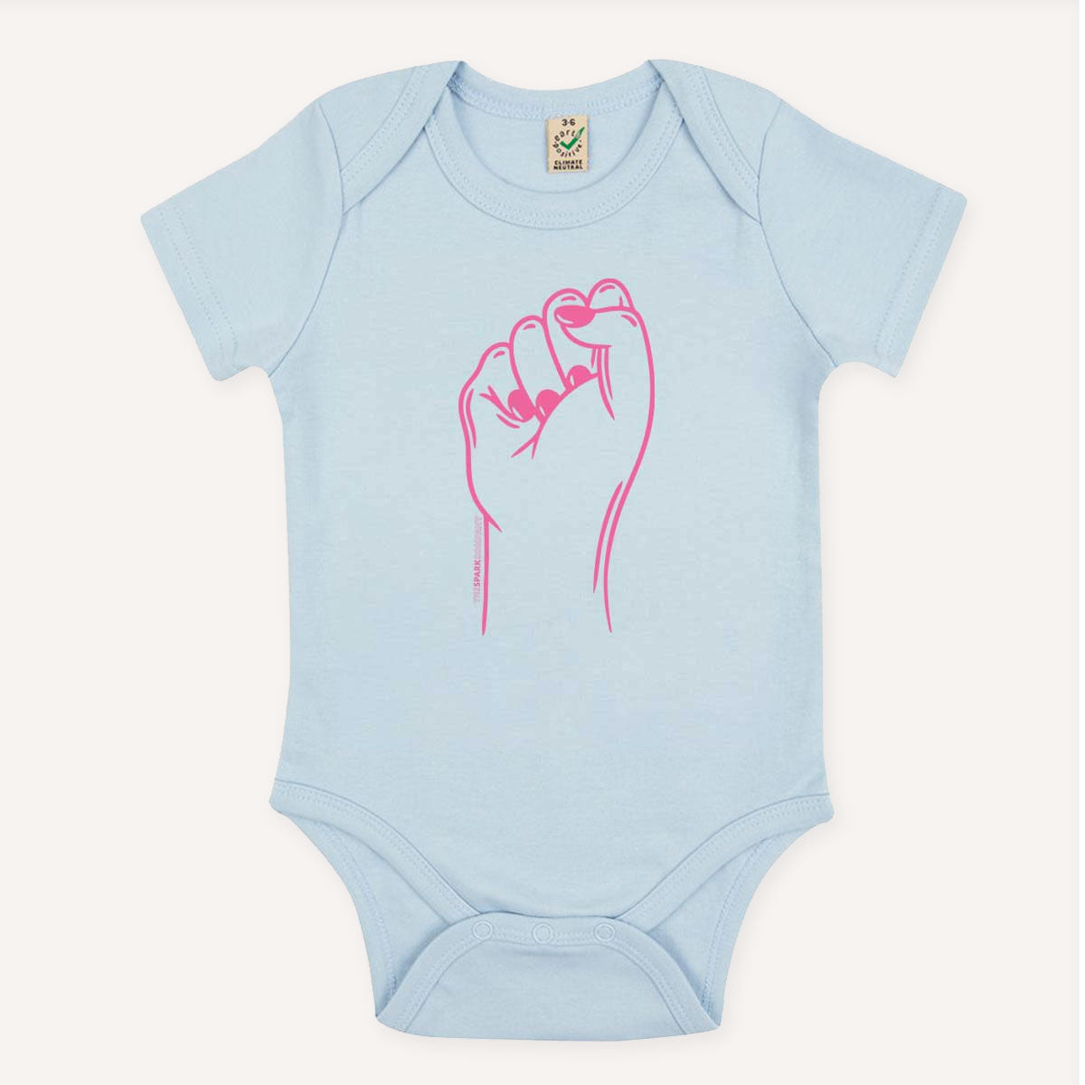 Feminist Fist Babygrow-Feminist Apparel, Feminist Clothing, Feminist Baby Onesie, EPB02-The Spark Company