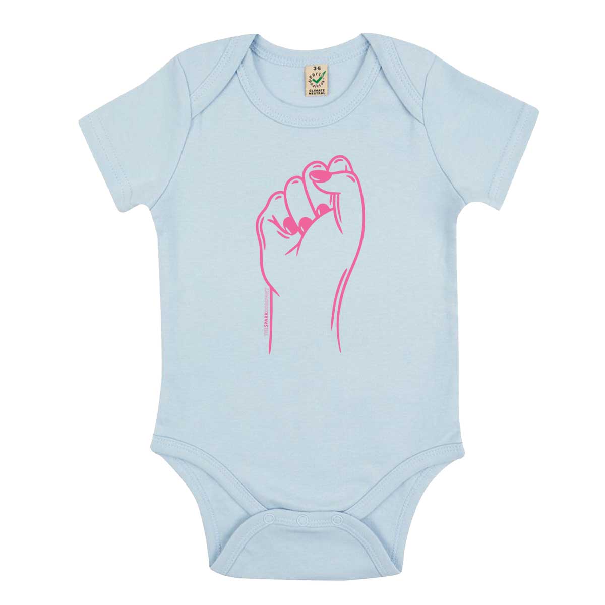 Feminist Fist Babygrow-Feminist Apparel, Feminist Clothing, Feminist Baby Onesie, EPB02-The Spark Company