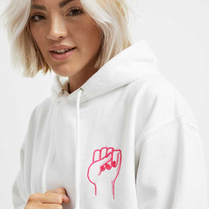 Feminist Fist Embroidered Hoodie-Feminist Apparel, Feminist Clothing, Feminist Hoodie, JH001-The Spark Company