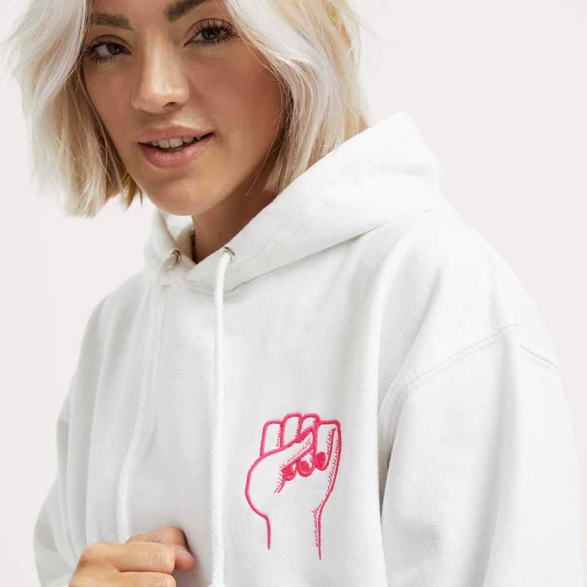 Feminist Fist Embroidered Hoodie-Feminist Apparel, Feminist Clothing, Feminist Hoodie, JH001-The Spark Company