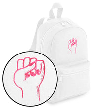 Load image into Gallery viewer, Feminist Fist Embroidered Mini Backpack-Feminist Apparel, Feminist Gift, Feminist Mini Backpack, BG153-The Spark Company