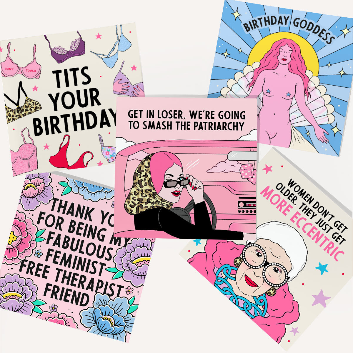 Feminist Greeting Cards (5 Pack)-Feminist Apparel, Feminist Gift, Feminist Greeting Cards-The Spark Company