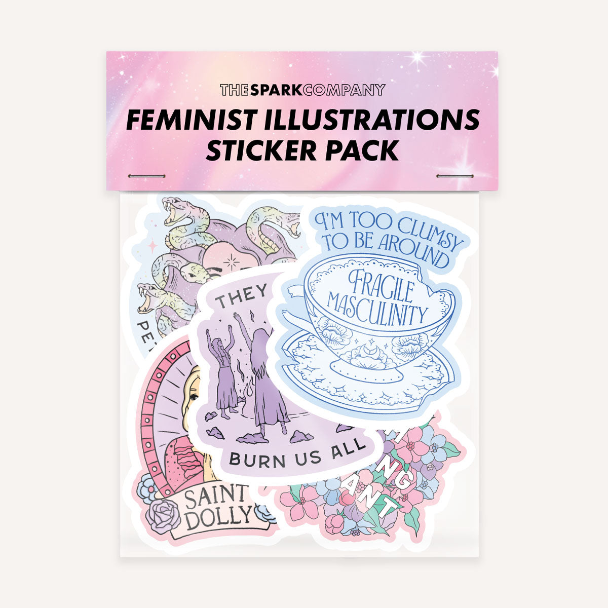 Feminist Illustrations Sticker Pack-Feminist Apparel, Feminist Gift, Feminist Stickers-The Spark Company