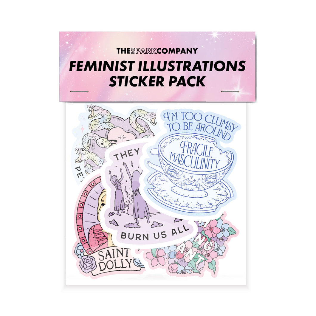 Feminist Illustrations Sticker Pack-Feminist Apparel, Feminist Gift, Feminist Stickers-The Spark Company