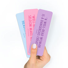 Load image into Gallery viewer, Feminist Quotes Pastel Bookmarks (3 Pack)-Feminist Apparel, Feminist Gift, Feminist Bookmark-The Spark Company