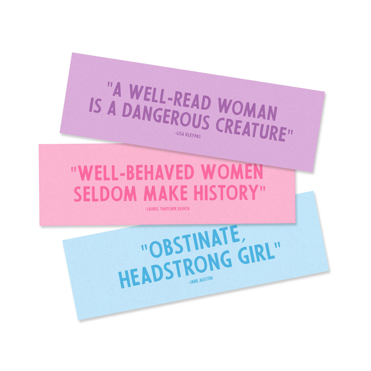 Feminist Quotes Pastel Bookmarks (3 Pack)-Feminist Apparel, Feminist Gift, Feminist Bookmark-The Spark Company
