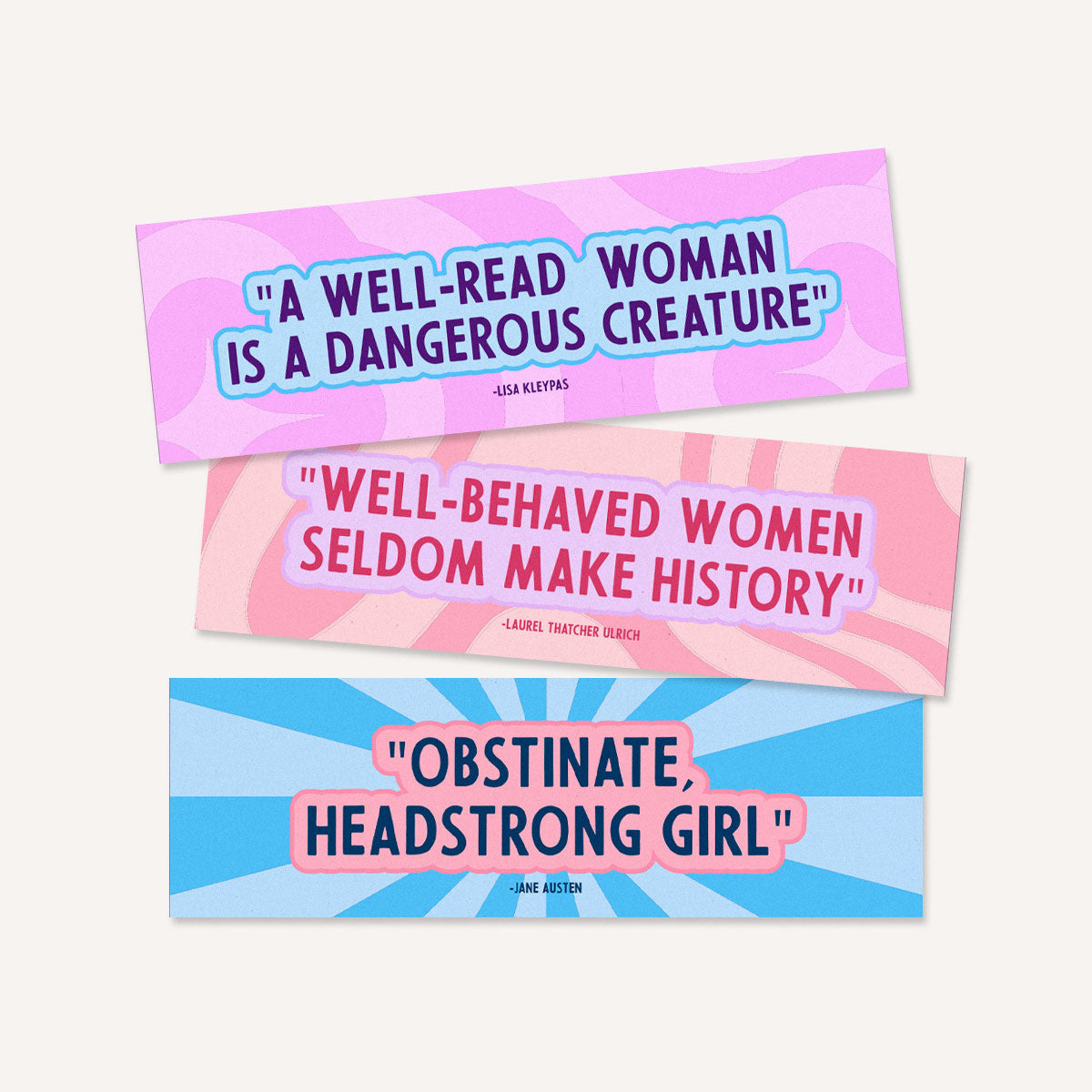 Feminist Quotes Patterned Bookmarks (3 Pack)-Feminist Apparel, Feminist Gift, Feminist Bookmark-The Spark Company