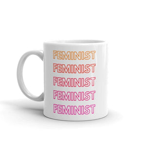 Feminist Rainbow Mug-Feminist Apparel, Feminist Gift, Feminist Coffee Mug, 11oz White Ceramic-The Spark Company