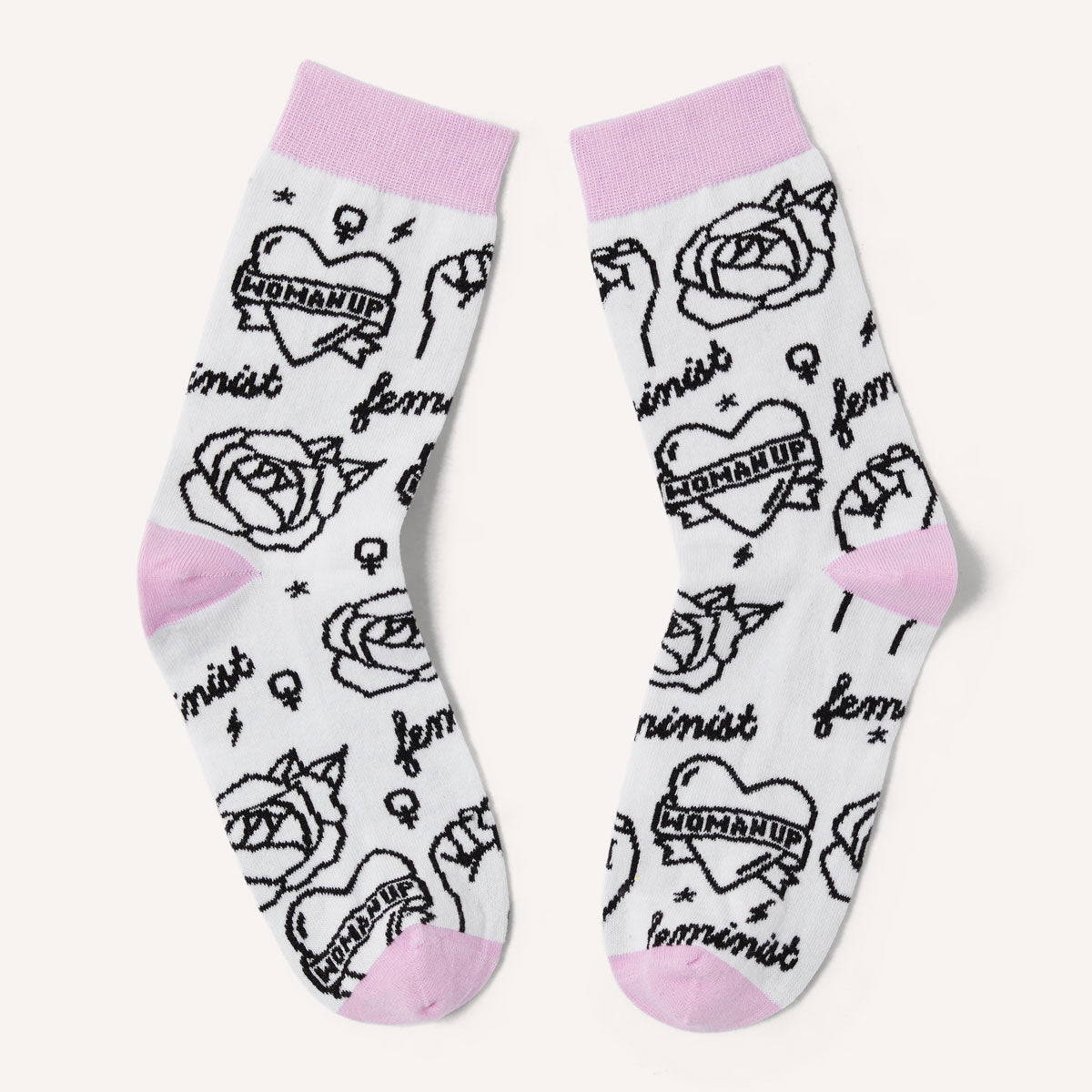 Feminist Tattoo Socks-Feminist Apparel, Feminist Clothing, Feminist Socks-The Spark Company