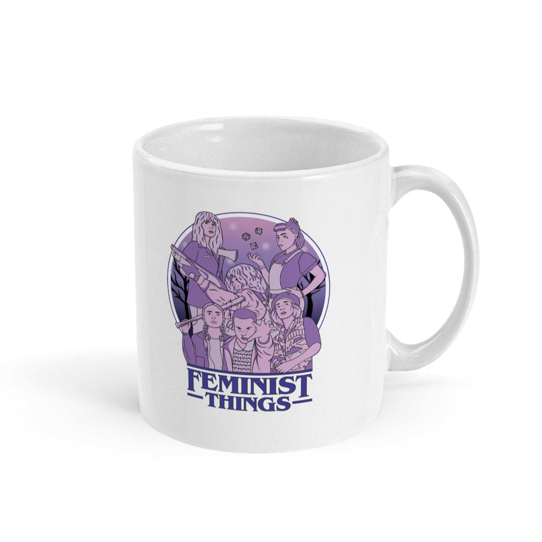 Feminist Things Mug-Feminist Apparel, Feminist Gift, Feminist Coffee Mug, 11oz White Ceramic-The Spark Company
