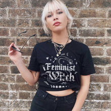 Load image into Gallery viewer, Feminist Witch Halloween T-Shirt-Feminist Apparel, Feminist Clothing, Feminist T Shirt, BC3001-The Spark Company