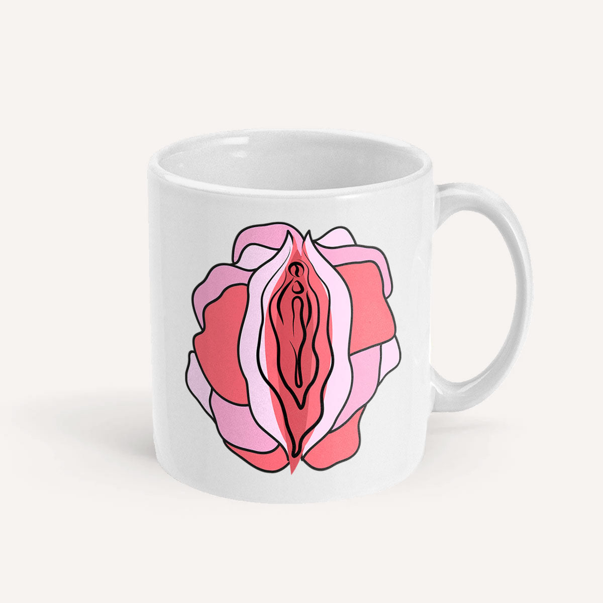 Flower Power Mug-Feminist Apparel, Feminist Gift, Feminist Coffee Mug, 11oz White Ceramic-The Spark Company