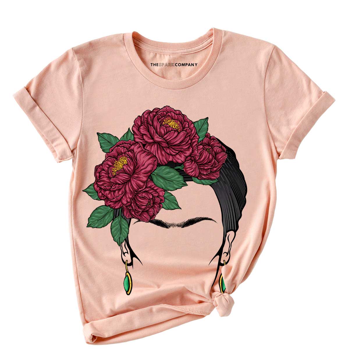 Frida Portrait T-Shirt-Feminist Apparel, Feminist Clothing, Feminist T Shirt, BC3001-The Spark Company