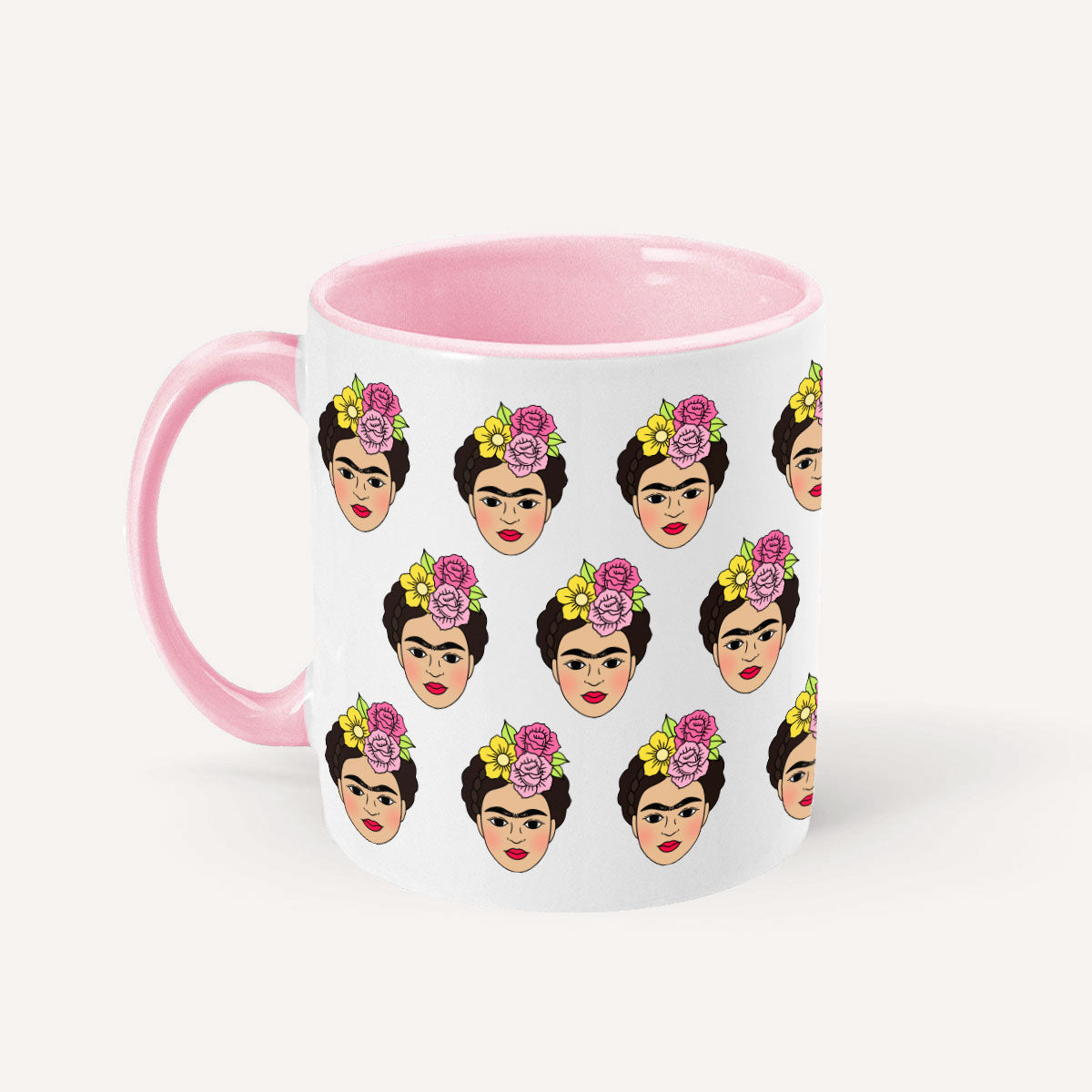 Frida Print Mug-Feminist Apparel, Feminist Gift, Feminist Coffee Mug, 11oz White Ceramic-The Spark Company