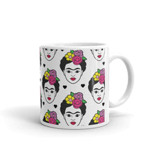 Load image into Gallery viewer, Frida Print Mug-Feminist Apparel, Feminist Gift, Feminist Coffee Mug, 11oz White Ceramic-The Spark Company