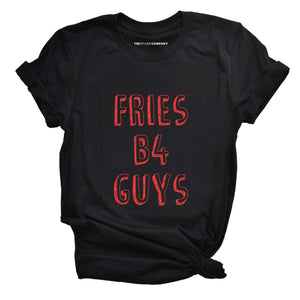 Fries Before Guys T-Shirt-Feminist Apparel, Feminist Clothing, Feminist T Shirt, BC3001-The Spark Company