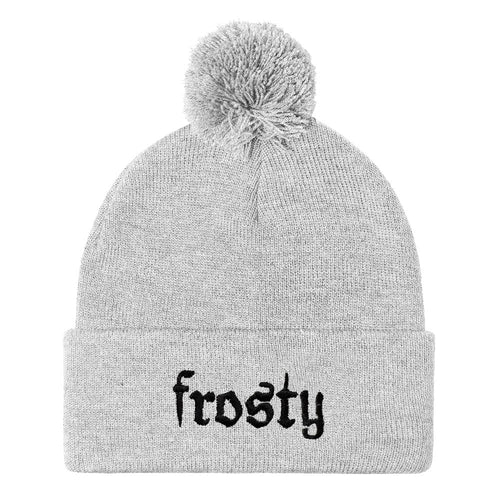 Frosty Embroidered Pom Pom Beanie Hat-Feminist Apparel, Feminist Gift, Feminist Beanie Hat BB426-The Spark Company