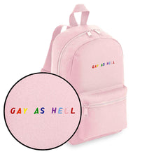 Load image into Gallery viewer, Gay As Hell Embroidered Mini Backpack-LGBT Apparel, LGBT Gift, LGBT Mini Backpack, BG153-The Spark Company