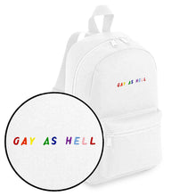 Load image into Gallery viewer, Gay As Hell Embroidered Mini Backpack-LGBT Apparel, LGBT Gift, LGBT Mini Backpack, BG153-The Spark Company