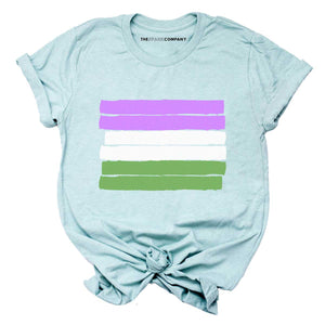 Genderqueer Pride Flag T-Shirt-LGBT Apparel, LGBT Clothing, LGBT T Shirt, BC3001-The Spark Company