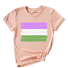 Load image into Gallery viewer, Genderqueer Pride Flag T-Shirt-LGBT Apparel, LGBT Clothing, LGBT T Shirt, BC3001-The Spark Company