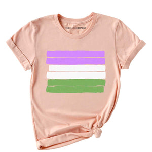 Genderqueer Pride Flag T-Shirt-LGBT Apparel, LGBT Clothing, LGBT T Shirt, BC3001-The Spark Company