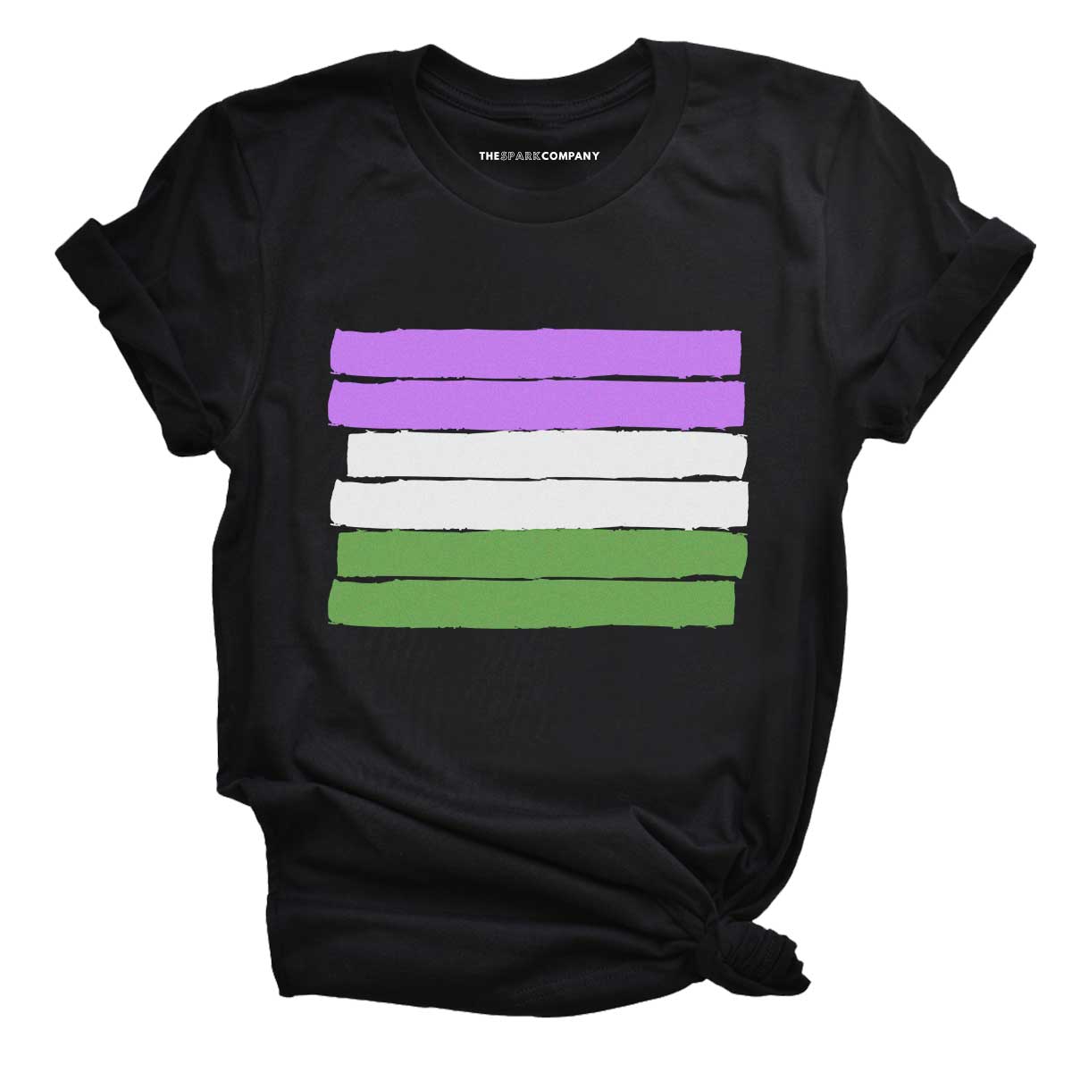 Genderqueer Pride Flag T-Shirt-LGBT Apparel, LGBT Clothing, LGBT T Shirt, BC3001-The Spark Company