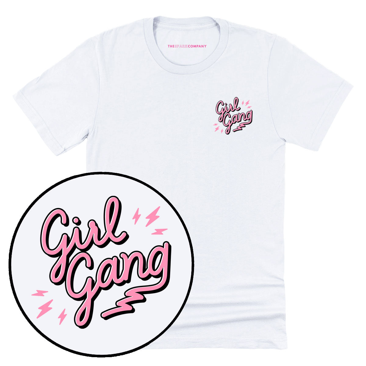 Girl Gang Lightning T-Shirt-Feminist Apparel, Feminist Clothing, Feminist T Shirt, BC3001-The Spark Company
