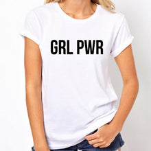 Load image into Gallery viewer, Girl Power GRL PWR T-Shirt-Feminist Apparel, Feminist Clothing, Feminist T Shirt, BC3001-The Spark Company