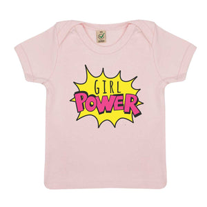 Girl Power Pop Art Baby T-Shirt-Feminist Apparel, Feminist Clothing, Feminist Baby T Shirt, EPB01-The Spark Company